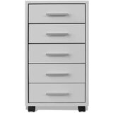 vidaXL Pisarniški predalnik s 5 predali bel, (20824606) | Shoptok.si