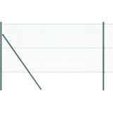 vidaXL Heksagonalna ograda Zelena 1,4x50 m čelik, Ograda od potpornih stupova 13 kom Zelena Ø32 mm 190 cm pocinčani čelik | shoptok.hr