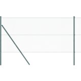 vidaXL šesterokotna ograja Zelena 1.4x50 m Jeklo, stebri za ograje 13 kosov Zelena Ø32 mm 190 cm Galvanizirano jeklo | Shoptok.si