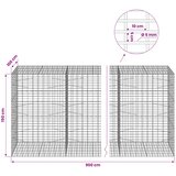  Gabion s žicom debljine 5 mm i mrežom 5x10 cm 900x100x150 cm | shoptok.hr