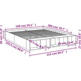  Okvir za krevet crni 150x200 cm konstruirano drvo | shoptok.hr