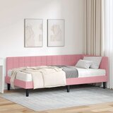  Kutni krevetni okvir s madracem 2 kom. Ružičasta 100 x 200 cm | Shoptok.si