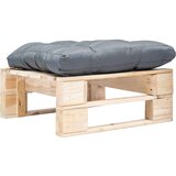  Vrtni tabure iz palet s sivo blazino naravni les, (20665480) | Shoptok.si