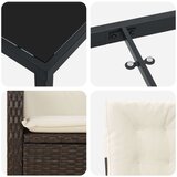vidaXL Set za blagovanje u vrtu 3 kom s jastučićima - Smeđi poli ratan | shoptok.hr