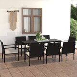  9-dijelni vrtni blagovaonski set od poliratana crni | shoptok.hr