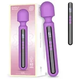 Aura - punjivi, digitalni vibrator za masažu (ljubičasti)