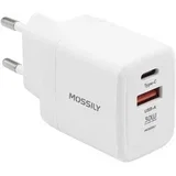 Punjač JT-G30U, USB-A + Type-C, 30W PD + QC 3.0, Beli