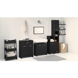 vidaXL 4 Dijelni Set Namještaja za Kupaonicu Crni Hrast Konstruirano Drvo, Crni Ormar za Kupaonicu 60x33x80 cm Izrađeno od Konstruiranog Drveta | shoptok.hr