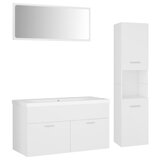 Maison Chic Komplet kopalniškega pohištva - Kopalniški sestavi bele barve iverna plošča, (21788090) | Shoptok.si