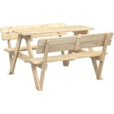  Stol za piknik za 4 djece sa suncobranom od masivne jelovine | shoptok.hr