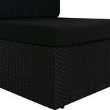  Modularna srednja sofa od poliratana crna | shoptok.hr