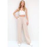 Trend Alacati Stili ženske pantalone Alc-X13768, široke nogavice, bež | Eponuda.com
