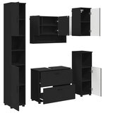  Set namještaja za kupaonicu 5 kom. Crna 35 x 30 x 192 cm | shoptok.hr