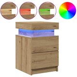  Noćni ormarići 2 kom s LED boja hrasta 40x30x40 cm drveni | shoptok.hr