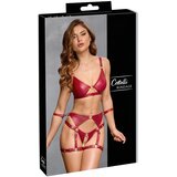 Cottelli Bondage sjajni grudnjak set i lisice (crveni) - XL Slike