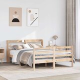 vidaXL Okvir kreveta s uzglavljem 140 x 190 cm od masivne borovine | shoptok.hr