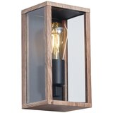 QAZQA Industrijska stenska svetilka z lesnim potiskom 26 cm IP44 - Charlois | Shoptok.si