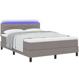 vidaXL posteljni okvir z vzmetnico Svetlo siva Tkanina 140 x 200 cm, (22067396) | Shoptok.si