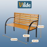 Vilde vrtna klop s naslonom in naslonoma za roke 122 cm – les in kovina | Shoptok.si