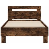  Okvir za krevet s uzglavljem i LED svjetlima boja hrasta Smeđa 100 x 200 cm | Shoptok.si
