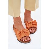 Boto Women's Cork Sole Slippers With Bow Orange Seressa | shoptok.hr