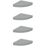  Plutajuće kutne police 4 kom sive 25 x 25 x 3,8 cm MDF | shoptok.hr