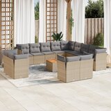  14-dijelni set vrtnih sofa s jastucima poliratan Bež | shoptok.hr