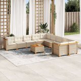 vidaXL 11-dijelni set vrtnih sofa od poliratana s jastucima bež | shoptok.hr