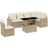 vidaXL 7-dijelni set vrtnih sofa od poliratana s jastucima bež | shoptok.hr