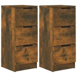  Komoda 2 kosa dimljeni hrast 30x30x70 cm konstruiran les, (20654422) | Shoptok.si