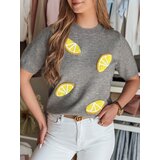 DStreet Sweter damskie oversize z cytrynami CYTRYNKA szary | Shoptok.si