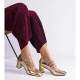 Gemre Gold pumps with decorative buckles Izida | Shoptok.si