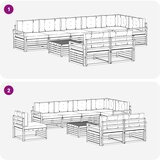  Set vanjskih sofa 9 kom. Bijela i krem Poliester | shoptok.hr