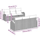  7-dijelni vrtni sofa set s jastučićima Crni poli ratan akacija | shoptok.hr