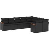  The Living Store Vrtna sedežna garnitura 9-delna z blazinami črn poli ratan - Vrtna Sedežna Garniture, (21443108) | Shoptok.si