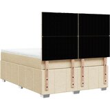 Krevet s oprugama i madracem krem 140 x 190 cm od tkanine | shoptok.hr