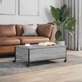  Stolić za kavu s kotačima siva boja hrasta 91x55x34 cm drveni | shoptok.hr