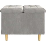  Otoman za pohranu Svijetlo siva 60 x 60 x 45 cm Baršun | shoptok.hr