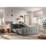 MID.YOU POSTELJA Z VZMETNICO 180 cm x 200 cm , tekstil, leseni material siva | Shoptok.si