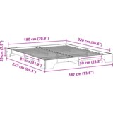  Krevet s daskama s pohranom Smeđa 180 x 220 cm Masivna borovina | shoptok.hr