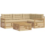  Set vanjskih sofa 6 kom. Bijela i bež Poliester | shoptok.hr