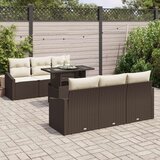  Set vrtnih sofa Set od 7 Smeđa Krem Ratan Poliester | shoptok.hr