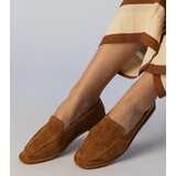Gemre Stanila perforated eco-suede caramel loafers | Shoptok.si
