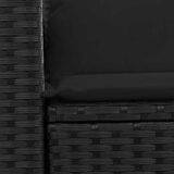  Vrtna sofa s jastucima za 2 osobe, crna, poli ratan | shoptok.hr