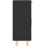  Komoda crna 60 x 30 x 75 cm masivna borovina i prirodni ratan | shoptok.hr