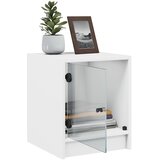 Noćni ormarići sa staklenim vratima 2 kom bijeli 35x37x42 cm | shoptok.hr