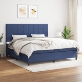 The Living Store Box spring postelja z vzmetnico moder 200x200 cm blago - Box Spring Postelja, (21512323) Cene