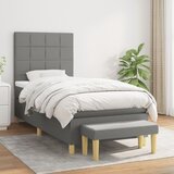 The Living Store Box spring postelja z vzmetnico temno siva 90x200 cm blago - Box Spring Postelja, (21521173) Cene