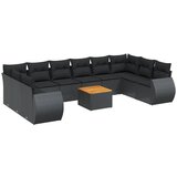  The Living Store Vrtna sedežna garnitura 11-delna z blazinami črn poli ratan - Vrtna Sedežna Garniture, (21461853) | Shoptok.si