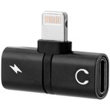 AVIZAR Zvočni in kompaktni polnilni adapter Lightning 2 v 1, Črna, (5000191863) | Shoptok.si